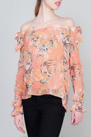 Blusa de Gasa Manga Larga
